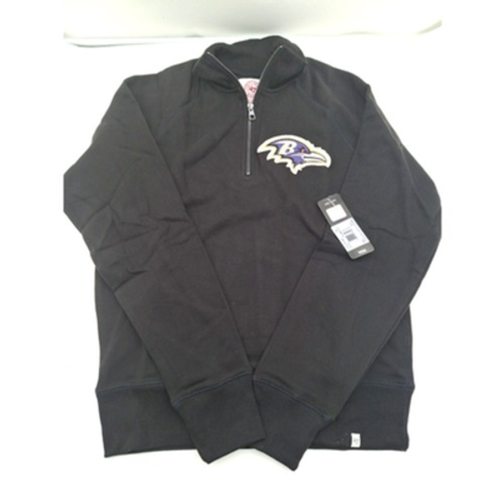 Baltimore Ravens 47 Brand Black 1/4 Zip Cross-Check Pullover Sweatshirt Small